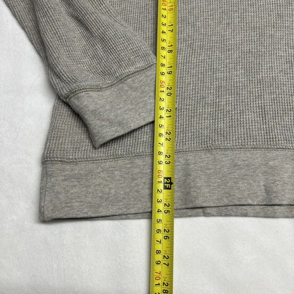 Everlane Womens Medium Waffle Knit Hoodie Grey Pullover Cotton Long Sleeve - Picture 6 of 8